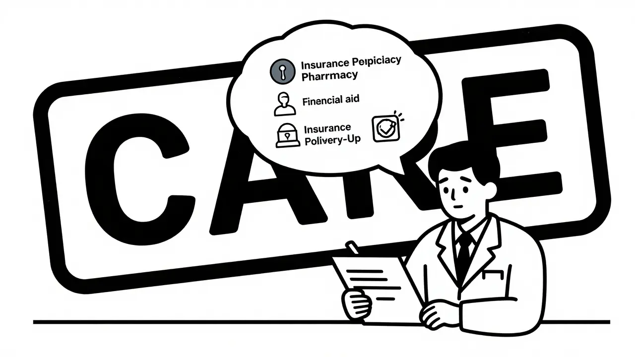 Doctor prescribes specialty drug with visual journey showing patient support steps.