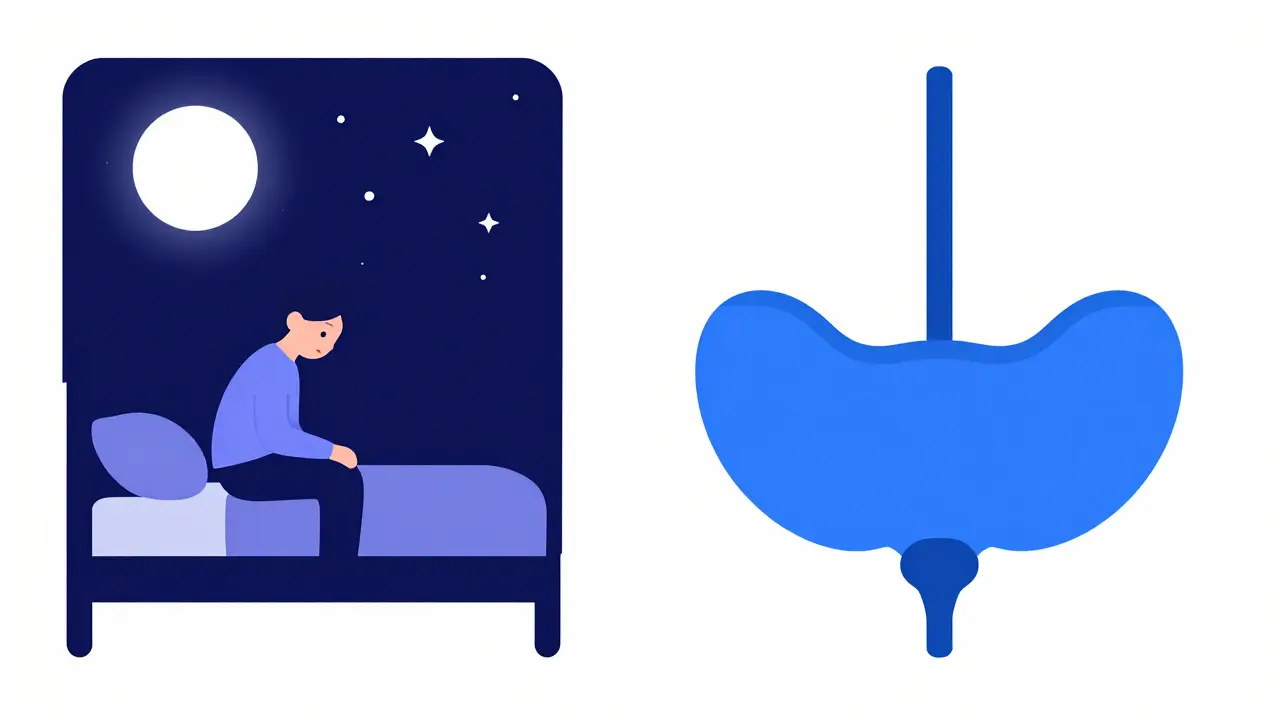 Comparison of nighttime waking and a partially full bladder